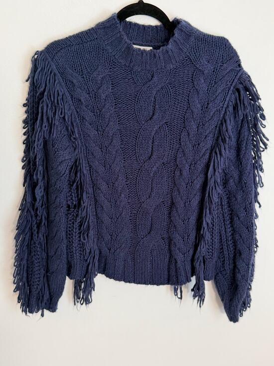 525 America Sweaters - 525 America Navy Fringe Sweater size small